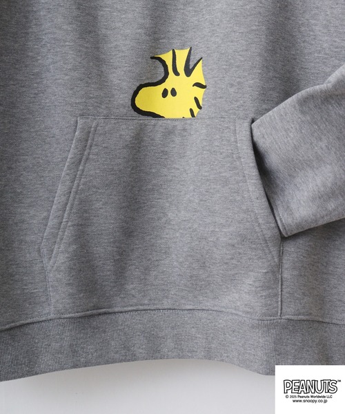 PEANUTS（ピーナッツ）の「PEANUTS 裏起毛プルパーカー（パーカー・メンズ・グリーン/レモンイエロー/杢グレー・S/M/L）」の12枚目の写真