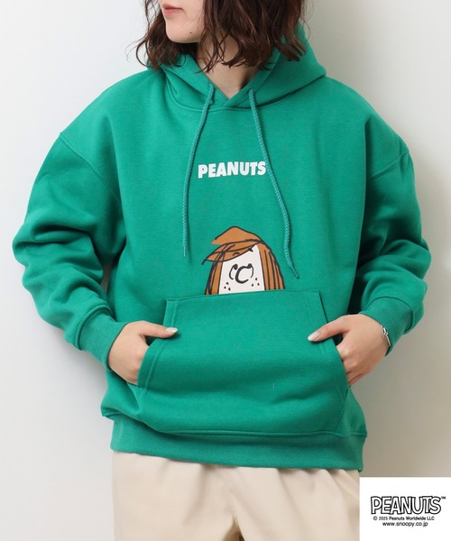 パーカー ピーナッツ  スウェット裏起毛プルパーカー レディース PEANUTS 裏起毛プルパーカー(スヌーピー＆オラフ）（パーカー