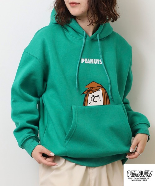 PEANUTS（ピーナッツ）の「PEANUTS 裏起毛プルパーカー（パーカー・メンズ・グリーン/レモンイエロー/杢グレー・S/M/L）」の19枚目の写真