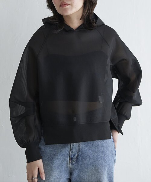 VENCEEXCHANGE（ヴァンスエクスチェンジ）の「ダンボールシアーパーカー（パーカー・レディース・ライトグレー/オフホワイト/ブラック・FREE）」の4枚目の写真