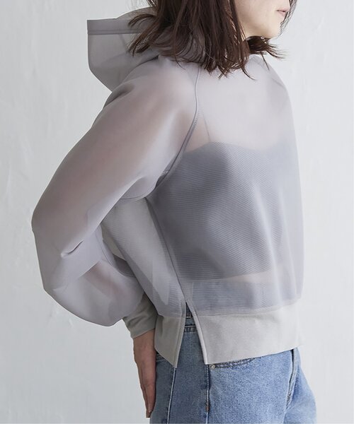 VENCEEXCHANGE（ヴァンスエクスチェンジ）の「ダンボールシアーパーカー（パーカー・レディース・ライトグレー/オフホワイト/ブラック・FREE）」の17枚目の写真