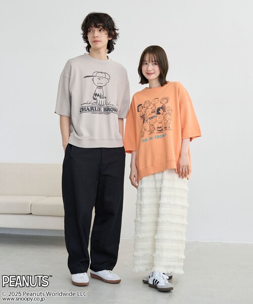 PEANUTS（ピーナッツ）の「PEANUTS(ピーナッツ)×coen 半袖プリントスウェット（Tシャツ/カットソー・メンズ・ナチュラル/ケリーグリーン/オレンジ・M/L/XL）」の6枚目の写真