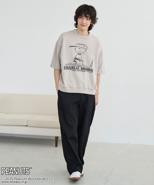 PEANUTS（ピーナッツ）の「PEANUTS(ピーナッツ)×coen 半袖プリントスウェット（Tシャツ/カットソー・メンズ・ナチュラル/ケリーグリーン/オレンジ・M/L/XL）」の8枚目の写真