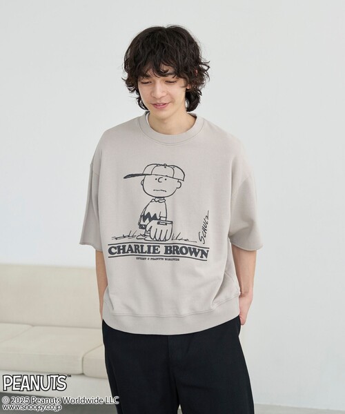 PEANUTS（ピーナッツ）の「PEANUTS(ピーナッツ)×coen 半袖プリントスウェット（Tシャツ/カットソー・メンズ・ナチュラル/ケリーグリーン/オレンジ・M/L/XL）」の9枚目の写真