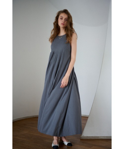 セール】Emilia Pleated Dress タックプリーツタンクロングドレス