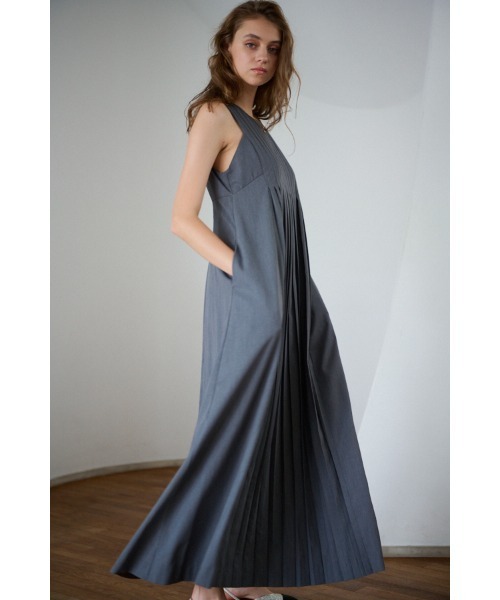 Estella.K Emilia Pleated Dress ロングドレス Emilia Pleated Dress タックプリーツタンクロングドレス（ワンピース
