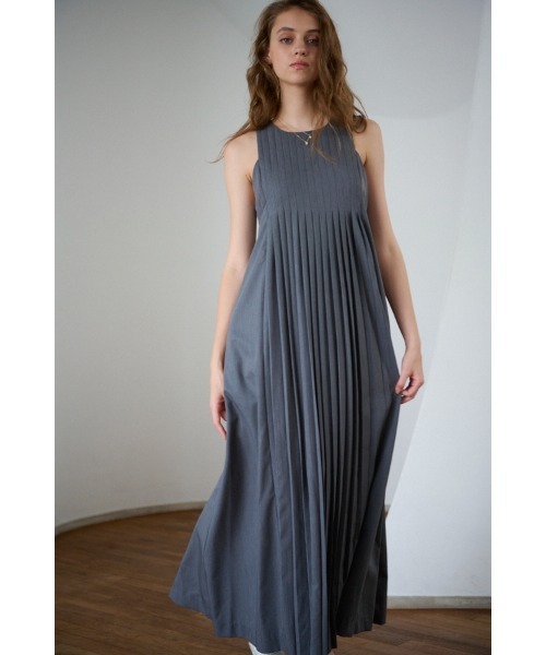 Emilia Pleated Dress タックプリーツタンクロングドレス（ワンピース
