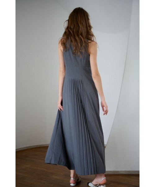 Emilia Pleated Dress タックプリーツタンクロングドレス（ワンピース