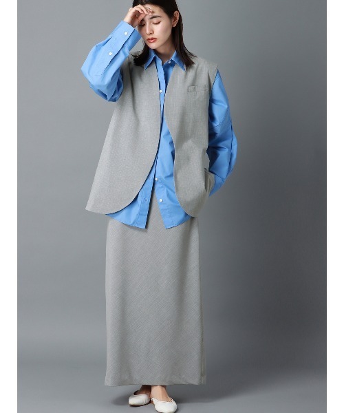 CIS.（シス）の「CIS． パッドショルダーCIS.ジレ ウォッシャブル（ベスト・レディース・グレー系/ブラック系・36(7号)/38(9号)）」の7枚目の写真