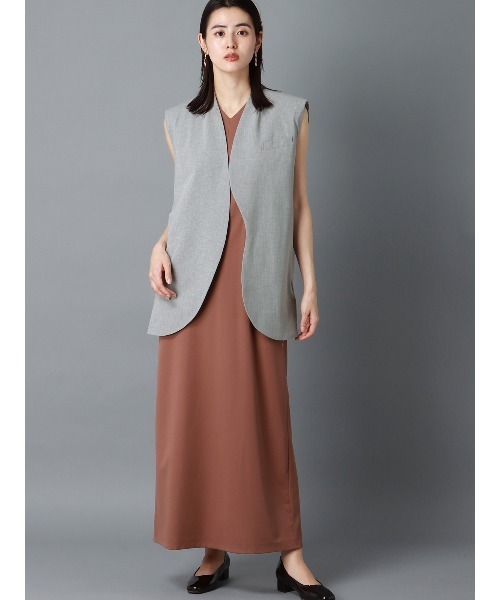 CIS.（シス）の「CIS． パッドショルダーCIS.ジレ ウォッシャブル（ベスト・レディース・グレー系/ブラック系・36(7号)/38(9号)）」の9枚目の写真