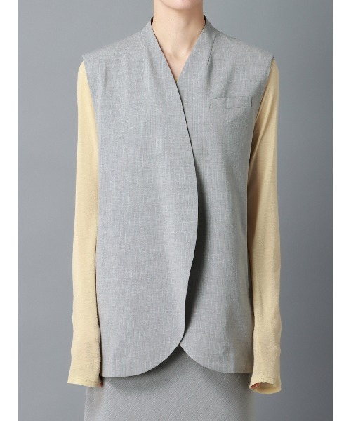 CIS.（シス）の「CIS． パッドショルダーCIS.ジレ ウォッシャブル（ベスト・レディース・グレー系/ブラック系・36(7号)/38(9号)）」の11枚目の写真