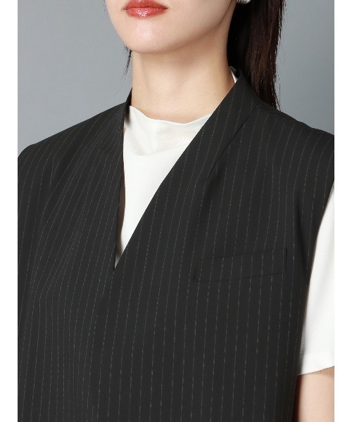 CIS.（シス）の「CIS． パッドショルダーCIS.ジレ ウォッシャブル（ベスト・レディース・グレー系/ブラック系・36(7号)/38(9号)）」の21枚目の写真