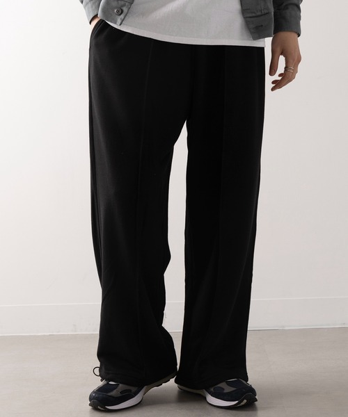 スウェットリメイク　ワイドストレートスウェットパンツ セール】【HAUS】センタークリースワイドストレートスウェット