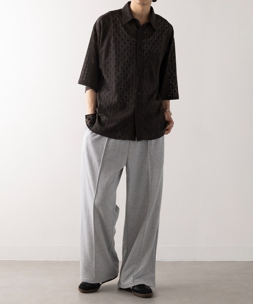 HAUS(ハウス)の「【HAUS】センタークリースワイドストレートスウェットパンツ(スウェットパンツ・メンズ・ブラック系その他2/ブラック/グレー・LL/L/M)」の16枚目の写真