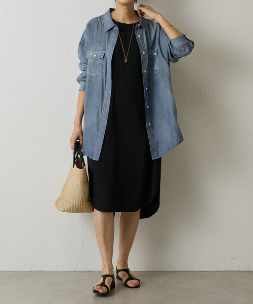 新品タグ付き　ストレッチジョーゼットフレンチワンピ　ブラック　1 新品タグ付き ストレッチジョーゼットフレンチワンピ ブラック 1