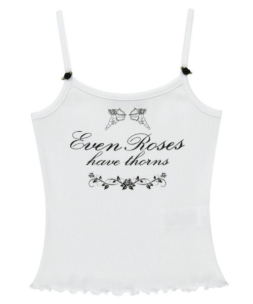 キャミソール A'GEM/9 × .kom 「NIIER NOR/ニーアノア」 ANGEL ROSE LEOPARD SLEEVELESS/エンジェル A'GEM/9 × .kom 『NIIER NOR/ニーアノア』 ANGEL ROSE LEOPARD