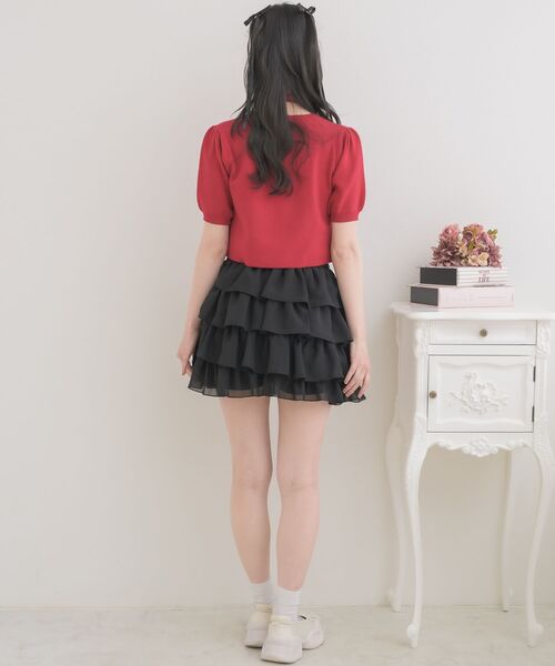 【正規品】EMarie リボンボンネ Sサイズ　24時間以内発送可能 Emsexcite ニット セーター ステッチリボンNTSET レディース
