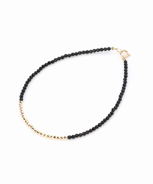 Lilas（リラ）の「ゴールドビーズラインオニキスブレスレット K10（ブレスレット・レディース・ゴールド・FREE）」の8枚目の写真