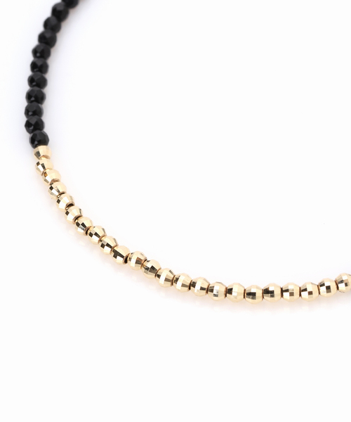 Lilas（リラ）の「ゴールドビーズラインオニキスブレスレット K10（ブレスレット・レディース・ゴールド・FREE）」の9枚目の写真