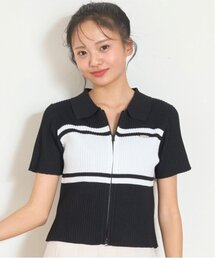 LOVETOXIC | 【アラエル】半袖ジップニット(ニット/セーター)