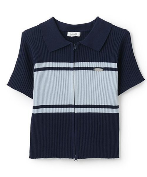 LOVETOXIC（ラブトキシック）の「【アラエル】半袖ジップニット（ニット/セーター・キッズ・ブラック/ネイビー/グレー/オフホワイト・S:140cm/M:150cm/L:160cm）」の8枚目の写真