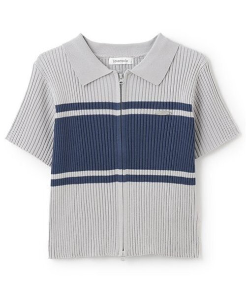 LOVETOXIC（ラブトキシック）の「【アラエル】半袖ジップニット（ニット/セーター・キッズ・ブラック/ネイビー/グレー/オフホワイト・S:140cm/M:150cm/L:160cm）」の10枚目の写真