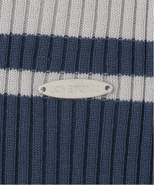 LOVETOXIC（ラブトキシック）の「【アラエル】半袖ジップニット（ニット/セーター・キッズ・ブラック/ネイビー/グレー/オフホワイト・S:140cm/M:150cm/L:160cm）」の14枚目の写真