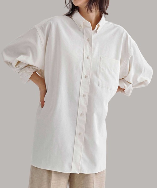 louren(ローレン )の「《ZOZOTOWN限定》【Louren/ローレン】basic broadcloth shirt/ベーシックブロードクロスシャツ/ブラウス(シャツ/ブラウス・レディース・ホワイト/ブルー/チャコールグレー・FREE)」の2枚目の写真