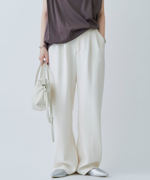 RONEL（ロネル）の「【防しわ/マシンウォッシュ】ネップジョーゼットタックパンツ（その他パンツ・レディース・ブラック/ライトブルー/ホワイト・L/S/M）」の2枚目の写真