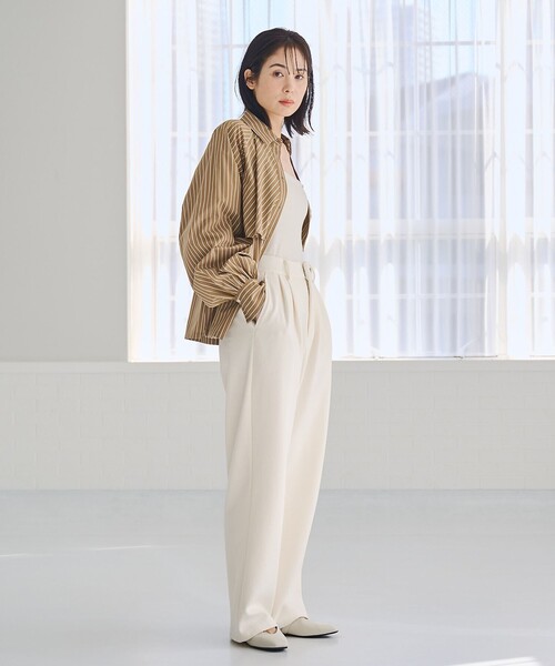 RONEL（ロネル）の「【防しわ/マシンウォッシュ】ネップジョーゼットタックパンツ（その他パンツ・レディース・ブラック/ライトブルー/ホワイト・L/S/M）」の4枚目の写真