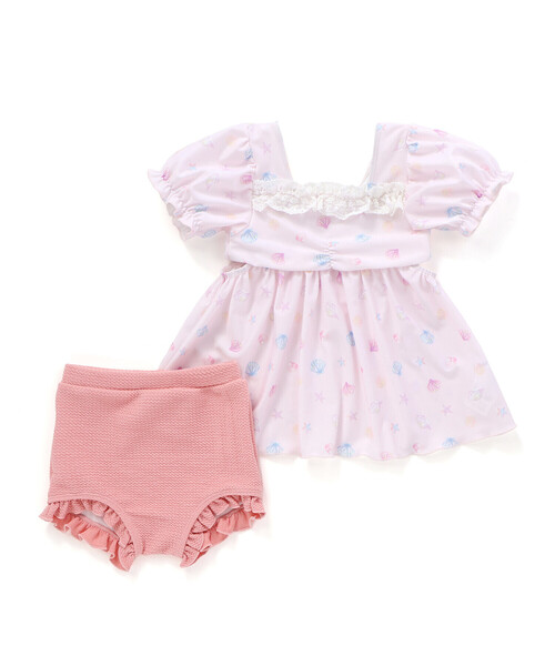 SLAP SLIP（スラップスリップ）の「シェル柄フロントレースパフスリーブセパレート型スイムウェア(90~130cm)（水着・キッズ・ピンク系その他/ブルー系その他・90cm/100cm/110cm/120cm/130cm）」の12枚目の写真