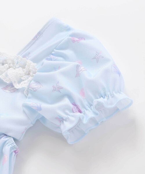 SLAP SLIP（スラップスリップ）の「シェル柄フロントレースパフスリーブセパレート型スイムウェア(90~130cm)（水着・キッズ・ピンク系その他/ブルー系その他・90cm/100cm/110cm/120cm/130cm）」の18枚目の写真