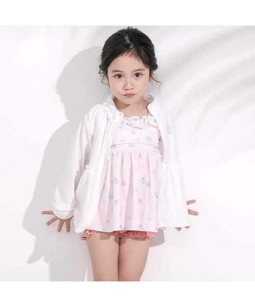 SLAP SLIP（スラップスリップ）の「シェル柄フロントレースパフスリーブセパレート型スイムウェア(90~130cm)（水着・キッズ・ピンク系その他/ブルー系その他・90cm/100cm/110cm/120cm/130cm）」の6枚目の写真