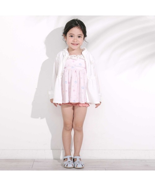 SLAP SLIP（スラップスリップ）の「シェル柄フロントレースパフスリーブセパレート型スイムウェア(90~130cm)（水着・キッズ・ピンク系その他/ブルー系その他・90cm/100cm/110cm/120cm/130cm）」の7枚目の写真