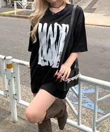 link lot（リンクロット）の「ロゴプリントビッグシルエットT レトロレター ストリート 男女兼用（Tシャツ/カットソー）」