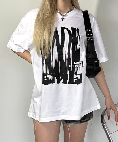 link lot（リンクロット）の「ロゴプリントビッグシルエットT レトロレター ストリート 男女兼用（Tシャツ/カットソー・メンズ・ブラック/ホワイト・M/L）」の13枚目の写真
