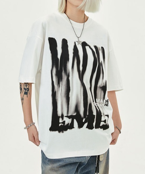link lot（リンクロット）の「ロゴプリントビッグシルエットT レトロレター ストリート 男女兼用（Tシャツ/カットソー・メンズ・ブラック/ホワイト・M/L）」の12枚目の写真