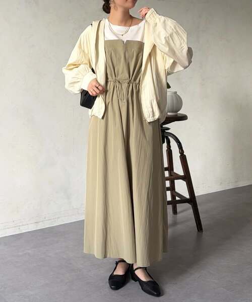 Chez toi（シェトワ）の「ビスチェ見えドッキングワンピース（ワンピース・レディース・ブラック/ネイビー/モカ/ブルー/カーキ・FREE）」の4枚目の写真