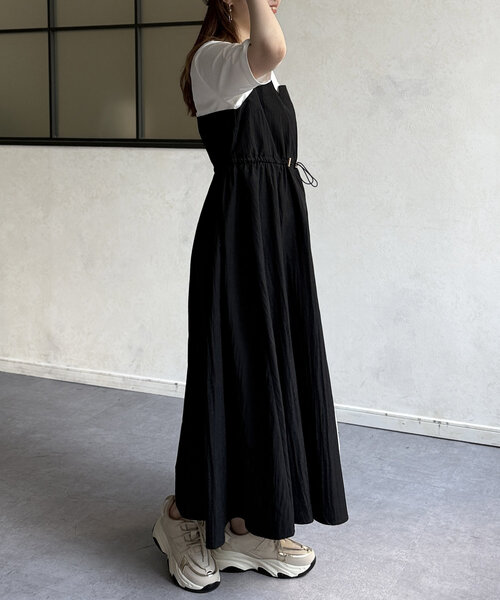 Chez toi（シェトワ）の「ビスチェ見えドッキングワンピース（ワンピース・レディース・ブラック/ネイビー/モカ・FREE）」の11枚目の写真