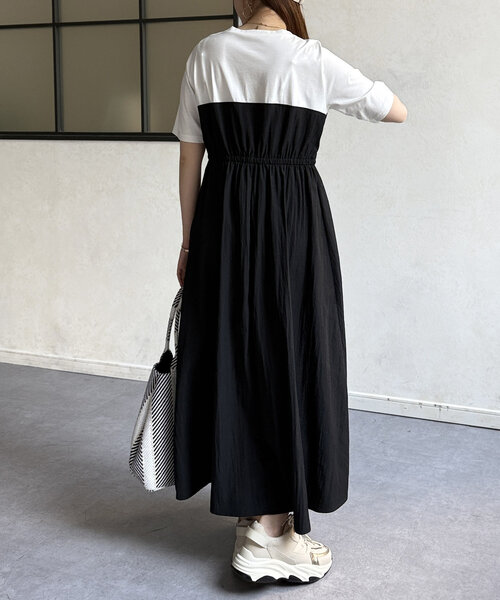 Chez toi（シェトワ）の「ビスチェ見えドッキングワンピース（ワンピース・レディース・ブラック/ネイビー/モカ・FREE）」の14枚目の写真