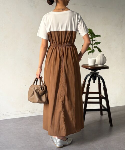 Chez toi（シェトワ）の「ビスチェ見えドッキングワンピース（ワンピース・レディース・ブラック/ネイビー/モカ・FREE）」の21枚目の写真