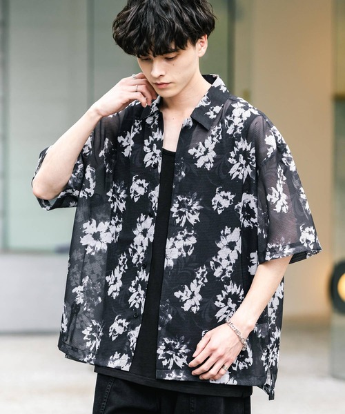 メンズ 半袖シャツ フラワー オーバーサイズ 総柄 O00319 楽天市場】シャツ メンズ 総柄 花柄 長袖シャツ メンズ オーバー
