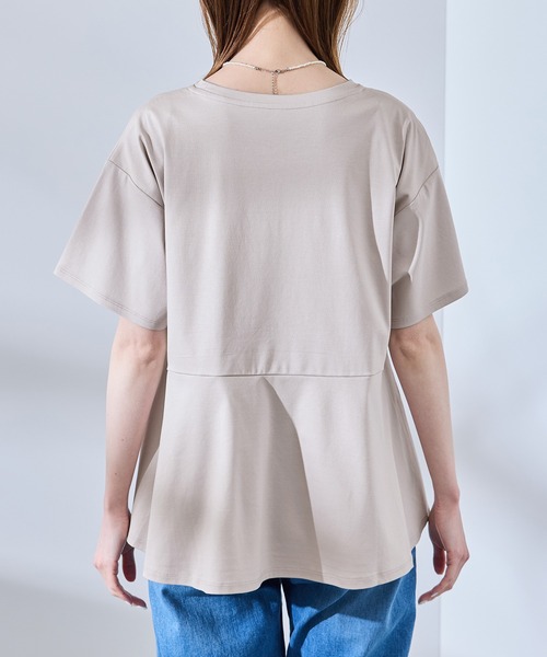 ROPE' PICNIC（ロペピクニック）の「【UVカット・接触冷感】Cutee 着丈が選べる70シルケットペプラムカットトップス（Tシャツ/カットソー・レディース・ホワイト/ブラック/ベージュ系その他・38/T38）」の16枚目の写真