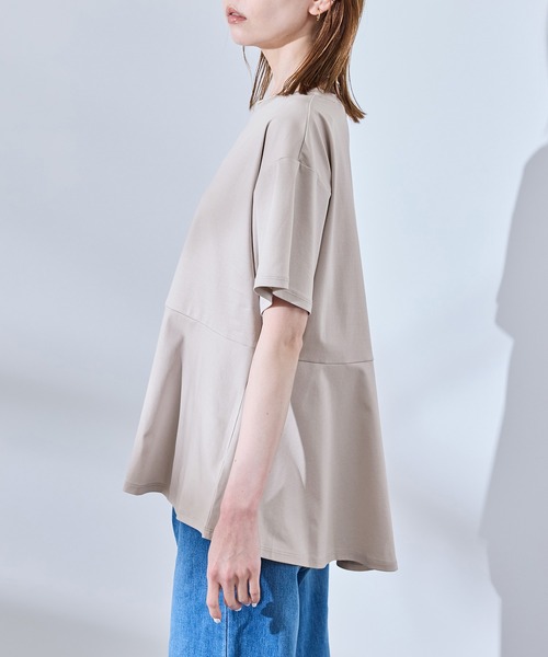 ROPE' PICNIC（ロペピクニック）の「【UVカット・接触冷感】Cutee 着丈が選べる70シルケットペプラムカットトップス（Tシャツ/カットソー・レディース・ホワイト/ブラック/ベージュ系その他・38/T38）」の18枚目の写真