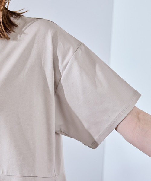 ROPE' PICNIC（ロペピクニック）の「【UVカット・接触冷感】Cutee 着丈が選べる70シルケットペプラムカットトップス（Tシャツ/カットソー・レディース・ホワイト/ブラック/ベージュ系その他・38/T38）」の21枚目の写真