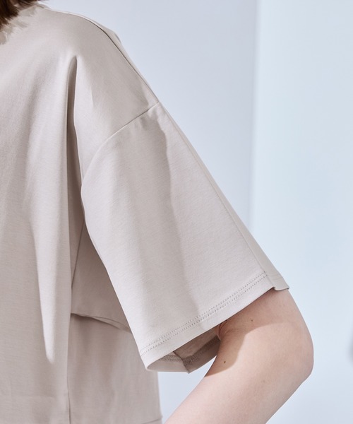 ROPE' PICNIC（ロペピクニック）の「【UVカット・接触冷感】Cutee 着丈が選べる70シルケットペプラムカットトップス（Tシャツ/カットソー・レディース・ホワイト/ブラック/ベージュ系その他・38/T38）」の22枚目の写真