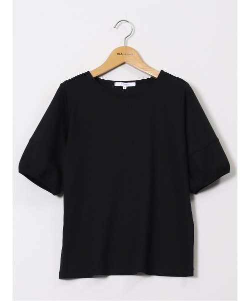 m.f.editorial（エムエフエディトリアル）の「【接触冷感 UVカット 綿100％】m.f.エディトリアル レディース 綿スムス クルーネック パフギャザーウォッシャブルTシャツ（Tシャツ/カットソー・レディース・ブラック/ライトグレー/ホワイト・MEDIUM/LARGE）」の6枚目の写真
