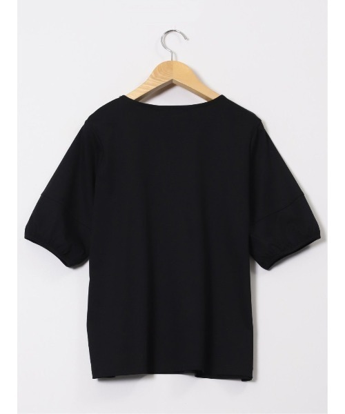 m.f.editorial（エムエフエディトリアル）の「【接触冷感 UVカット 綿100％】m.f.エディトリアル レディース 綿スムス クルーネック パフギャザーウォッシャブルTシャツ（Tシャツ/カットソー・レディース・ブラック/ライトグレー/ホワイト・MEDIUM/LARGE）」の7枚目の写真