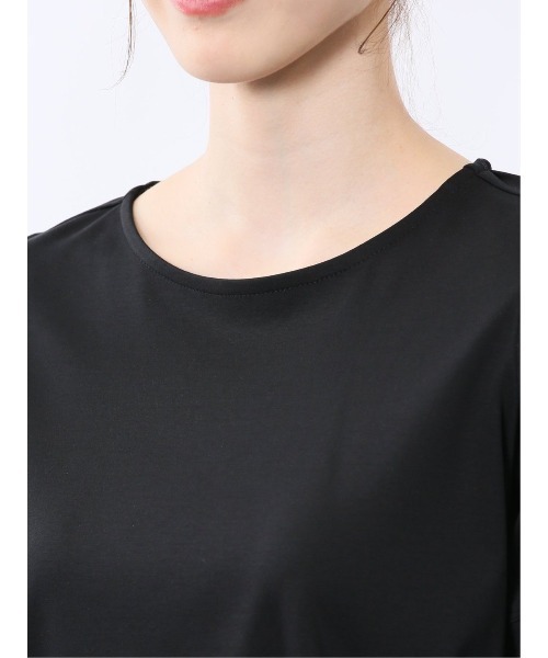 m.f.editorial（エムエフエディトリアル）の「【接触冷感 UVカット 綿100％】m.f.エディトリアル レディース 綿スムス クルーネック パフギャザーウォッシャブルTシャツ（Tシャツ/カットソー・レディース・ブラック/ライトグレー/ホワイト・MEDIUM/LARGE）」の12枚目の写真