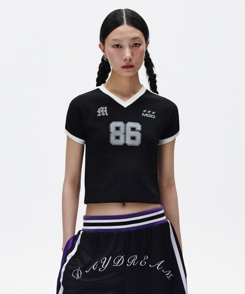 MAHAGRID(マハグリッド)の「『mahagrid/マハグリッド』 FOOTBALL RINGER TEE /フットボールリンガーTシャツ(Tシャツ/カットソー・レディース・ホワイト/ブラウン/ブラック・FREE)」の8枚目の写真